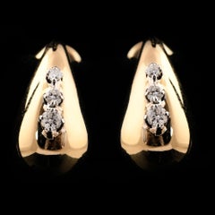 Natural Diamond Teardrop Stud Earrings in 18K Yellow Gold 0.11 Carat