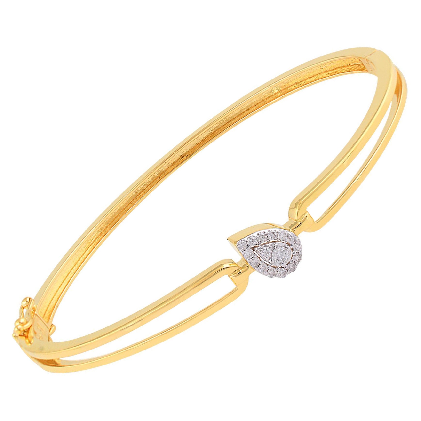 Teardrop 0.17Ct Diamond Minimalist 14k Yellow Gold Bracelet Wedding Gift