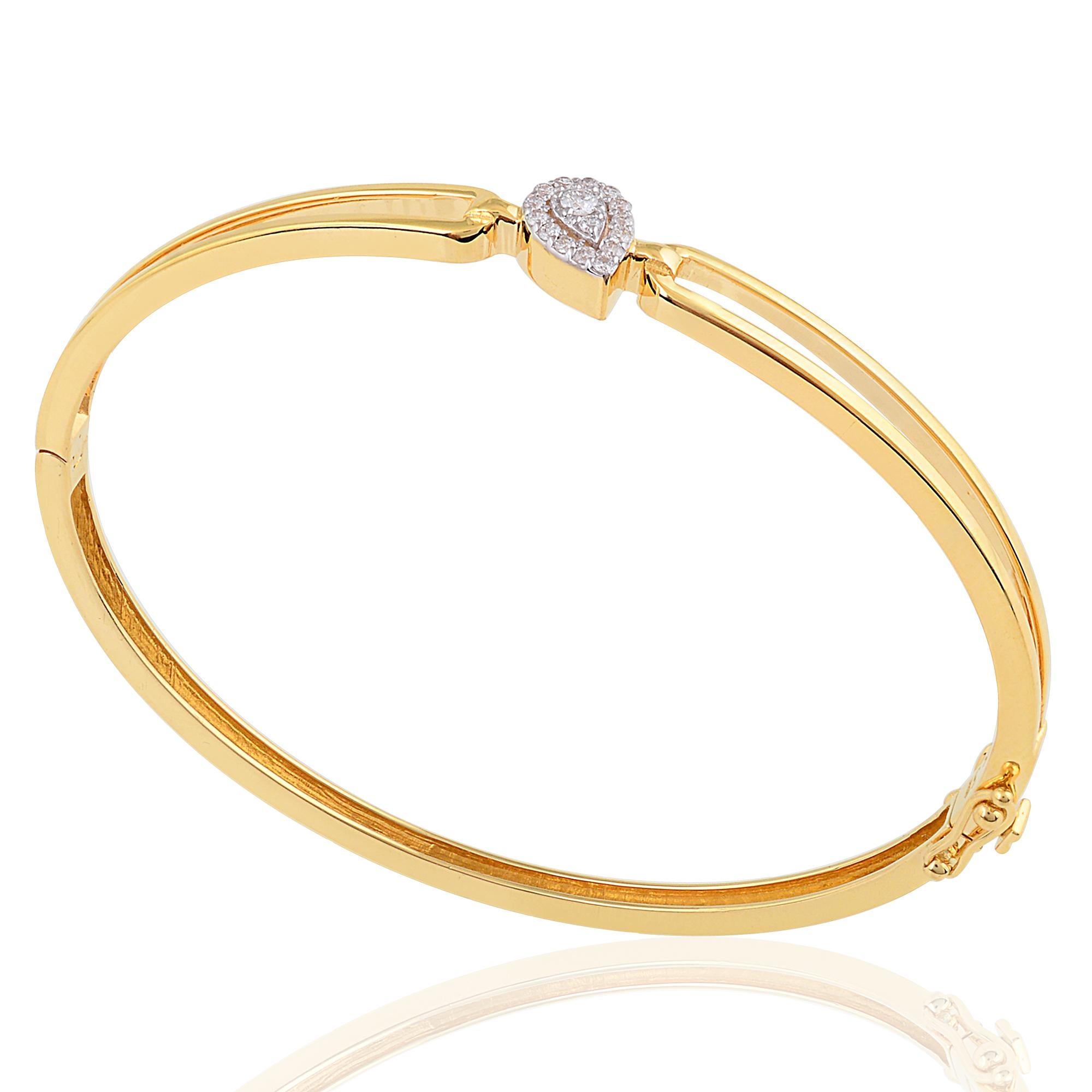 Moderne Teardrop 0.17ct Diamond Minimalist 18k Yellow Gold Bracelets Wedding Gift en vente