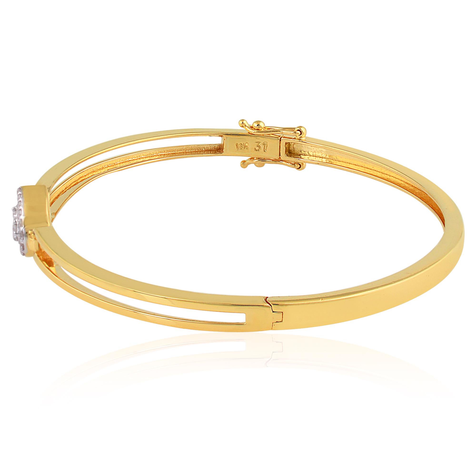 Taille mixte Teardrop 0.17ct Diamond Minimalist 18k Yellow Gold Bracelets Wedding Gift en vente