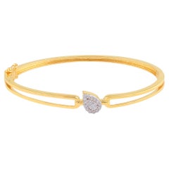 Teardrop 0.17ct Diamond Minimalist 18k Yellow Gold Bracelets Wedding Gift