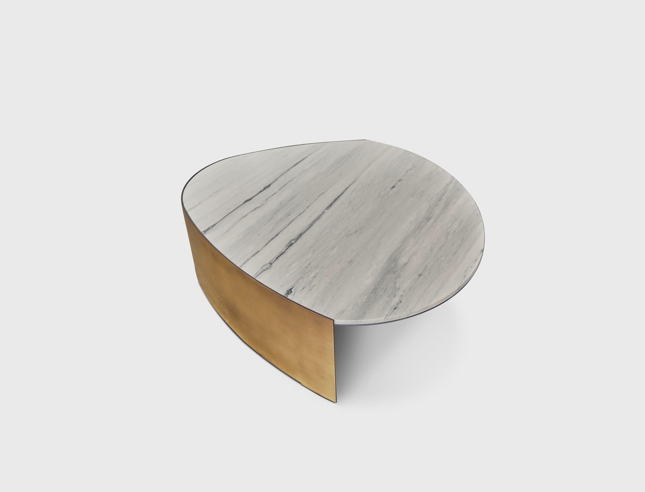 teardrop marble coffee table