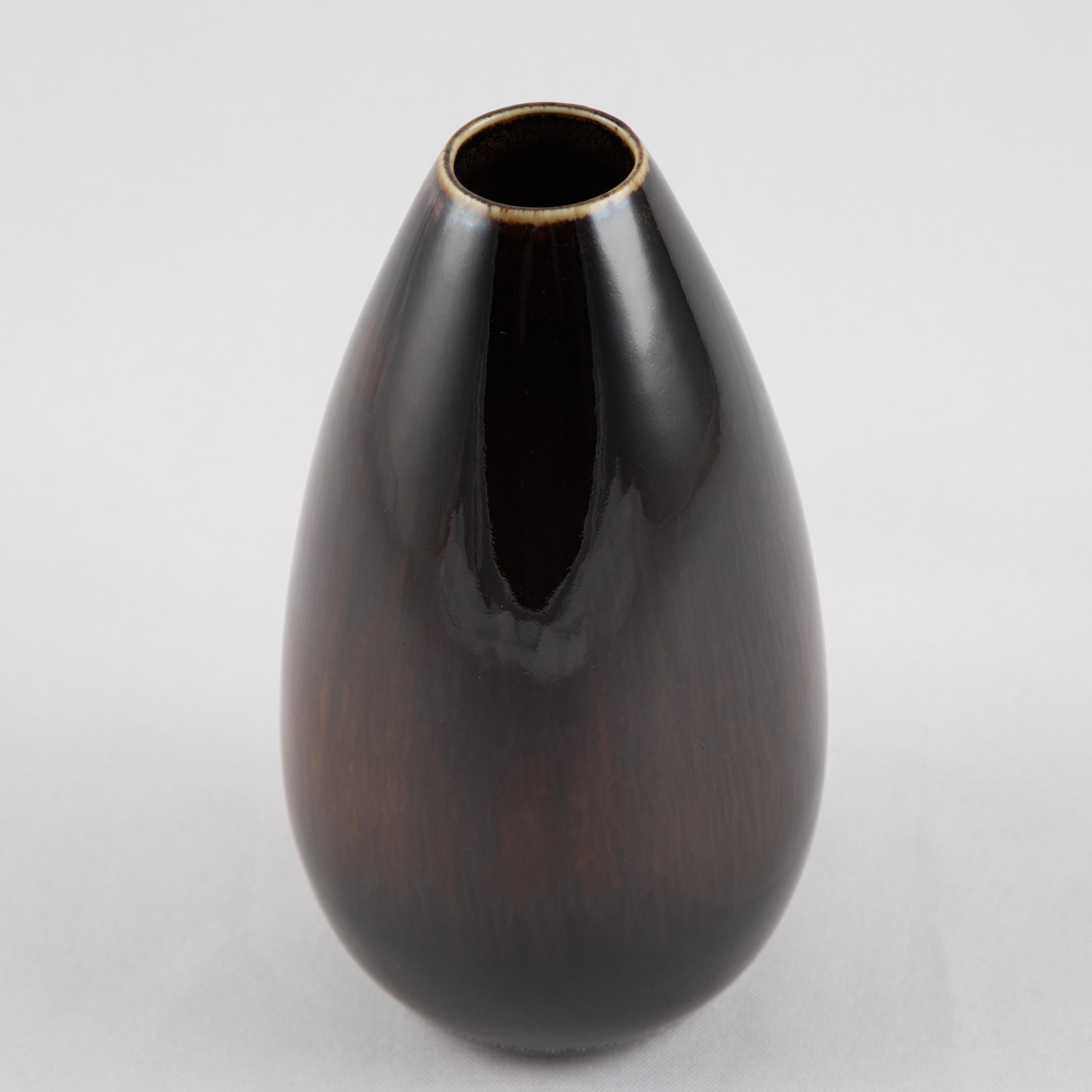 Glazed Teardrop-Form Vase by Carl-Harry Stålhane for Rörstrand, circa 1960s For Sale