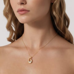 Collier pendentif Teardrop en or jaune 14K (ou 18k sur demande)