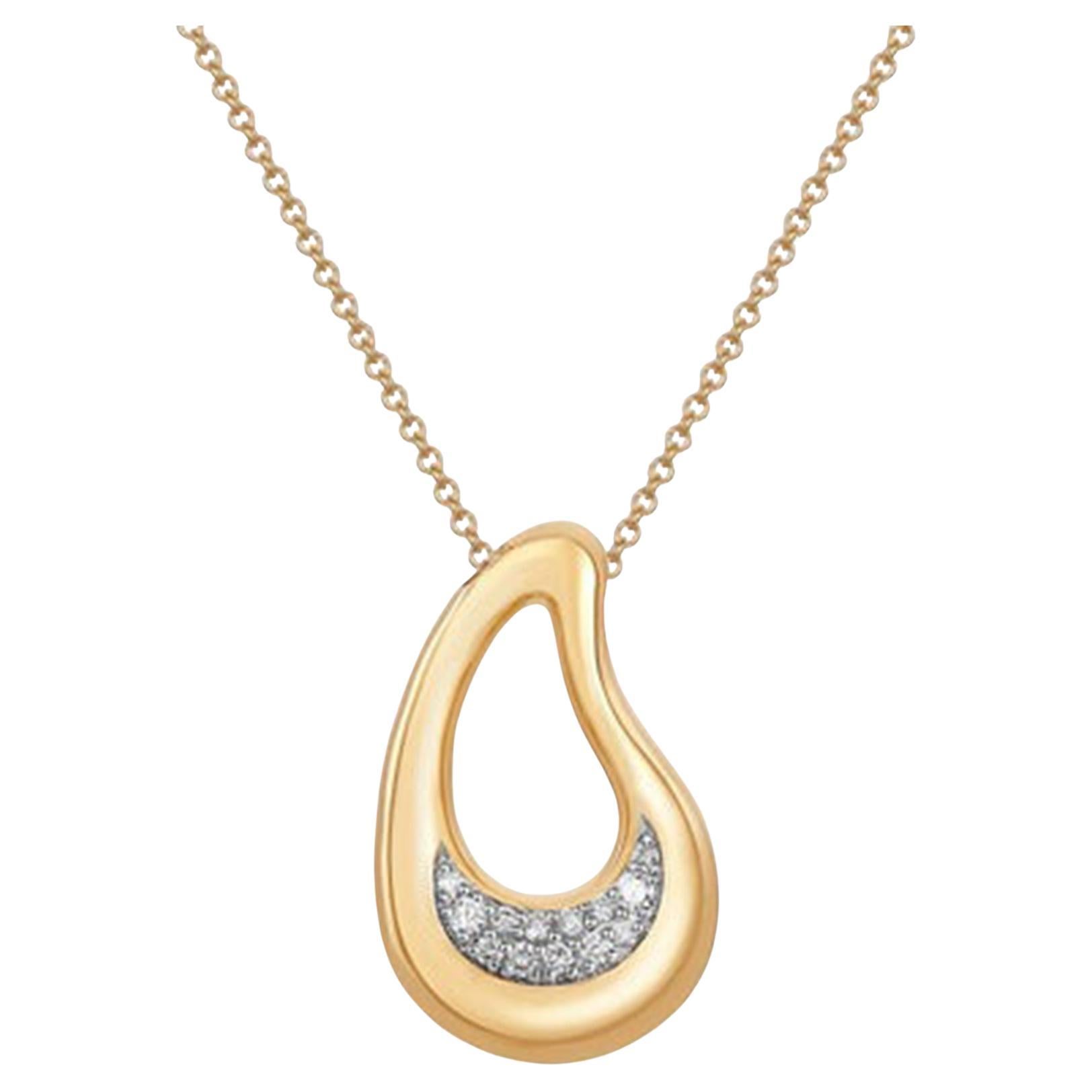 Teardrop Gold 14K (or 18k upon request) Yellow Gold Pendant Necklace
