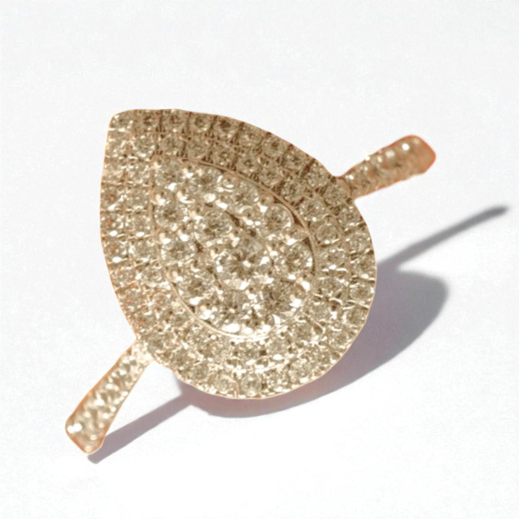 Teardrop Halo Naturdiamant Halo Ring in 14K massivem Gold (zertifiziert) Damen im Angebot