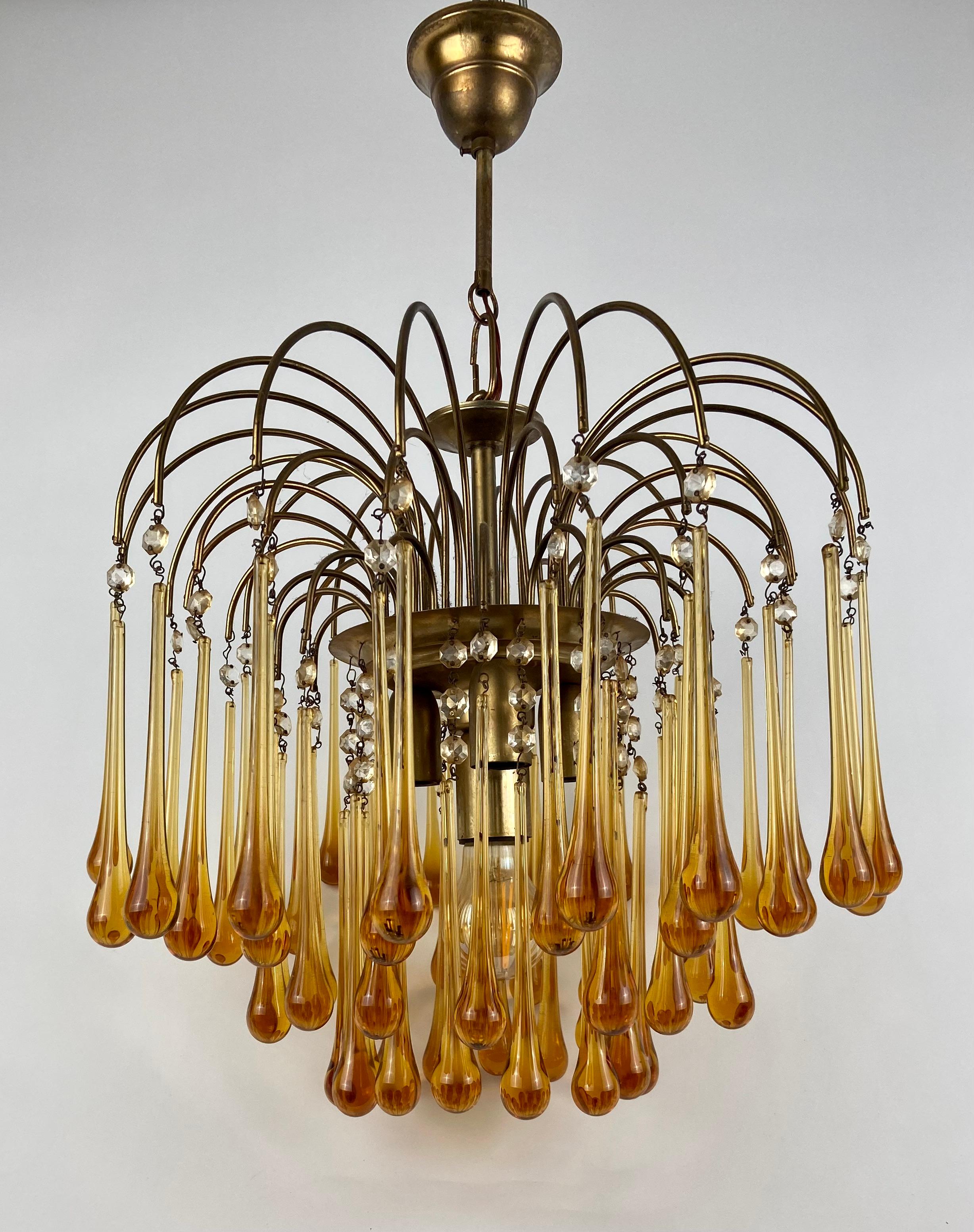 Art Deco Teardrop lamp in cognac