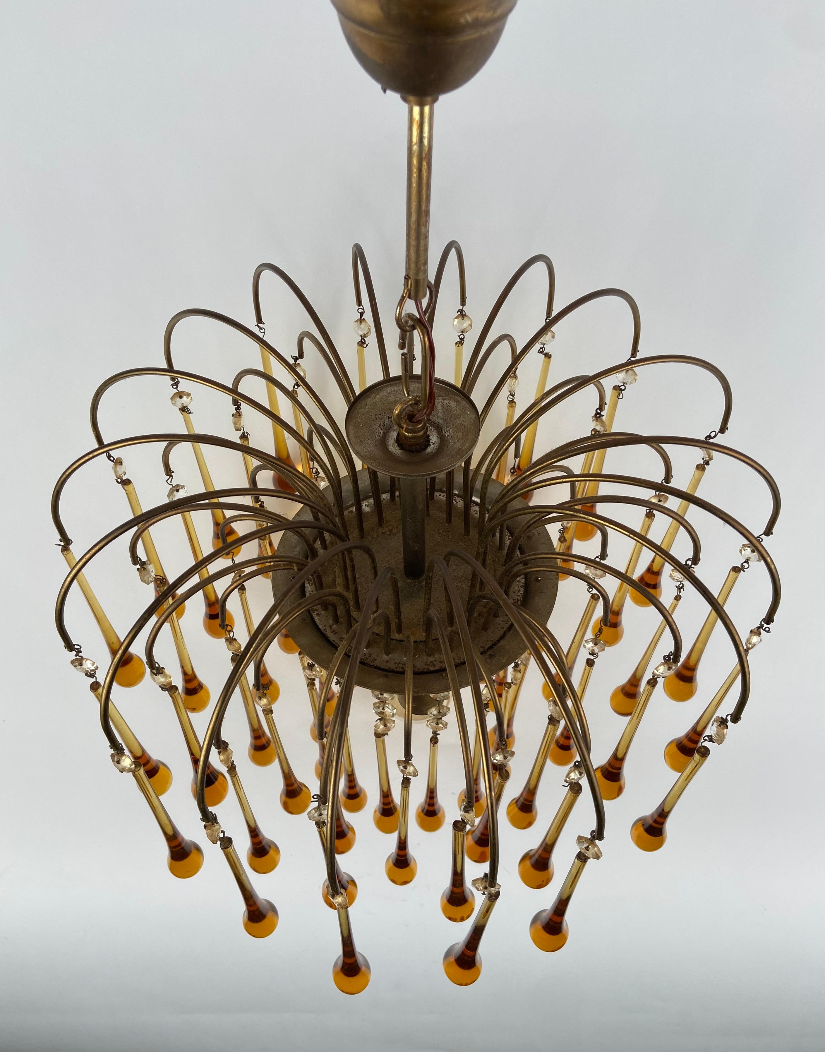 Hand-Crafted Teardrop lamp in cognac
