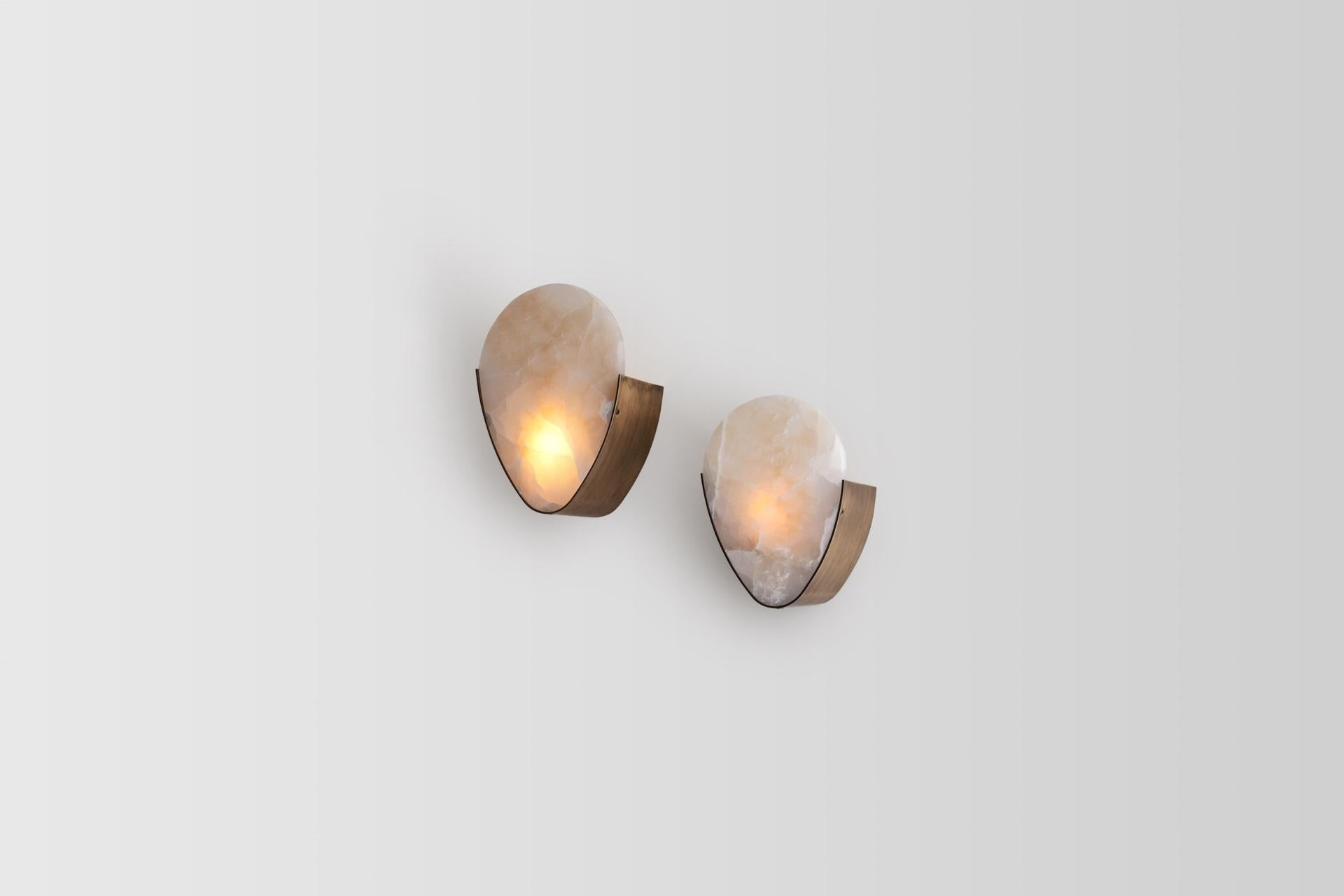 Mexican Teardrop Marble Wall Lamp by Atra Design For Sale