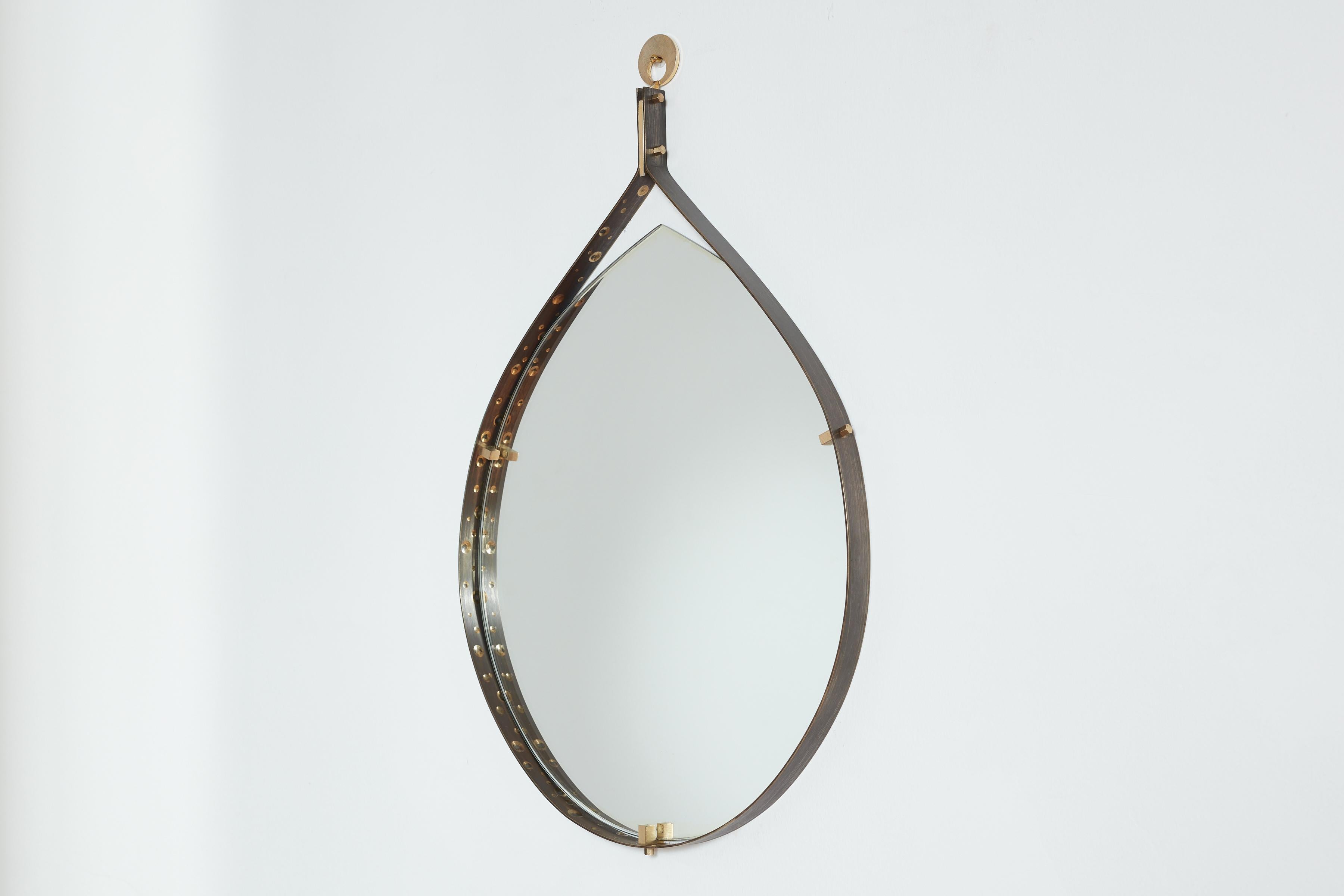Italian Teardrop Mirror by Ambrogio  & De Berti For Sale
