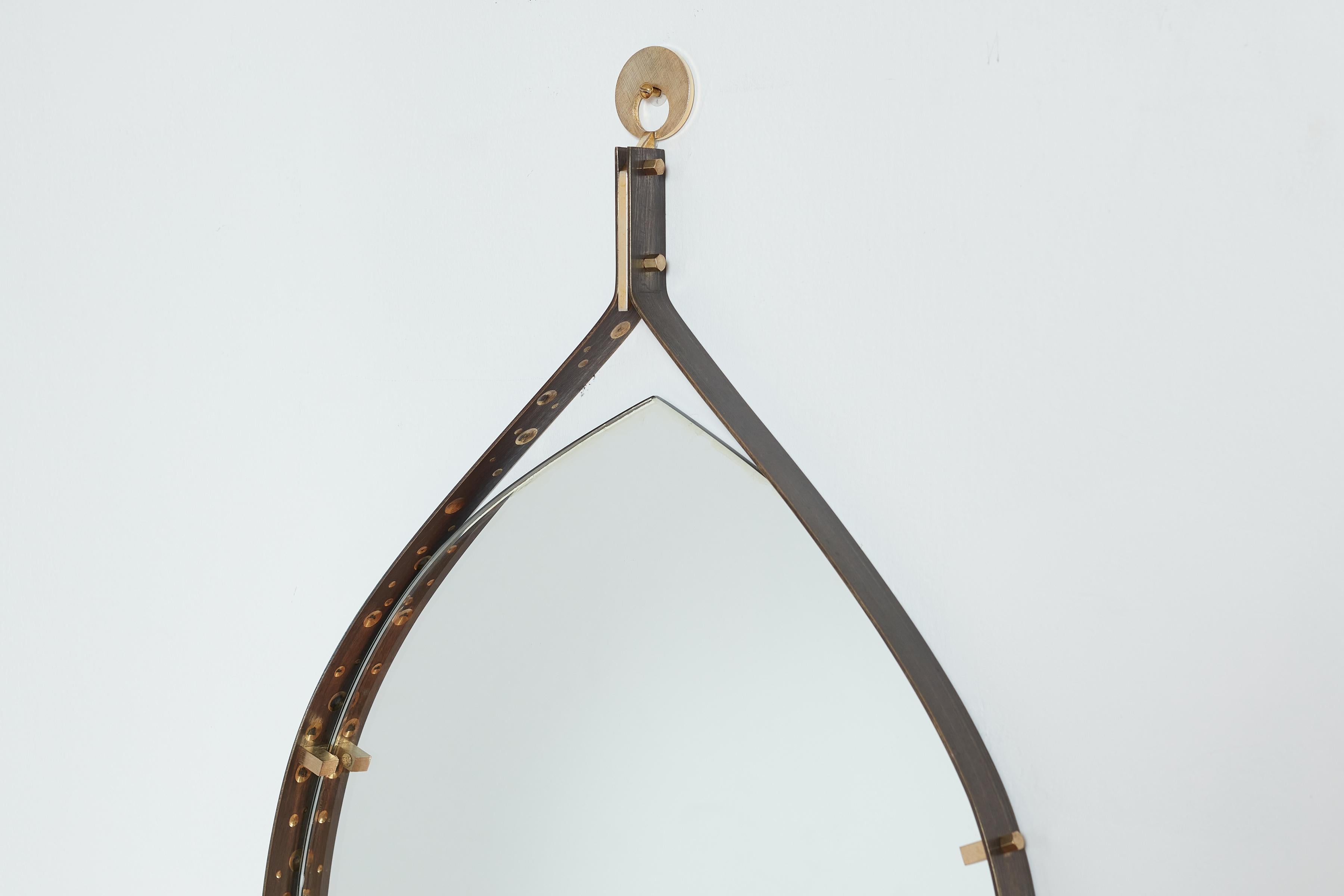 Teardrop Mirror by Ambrogio  & De Berti In Good Condition For Sale In Beverly Hills, CA