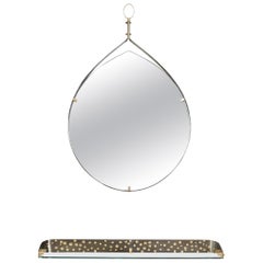 Teardrop Mirror w/shelf by Ambrogio  & De Berti