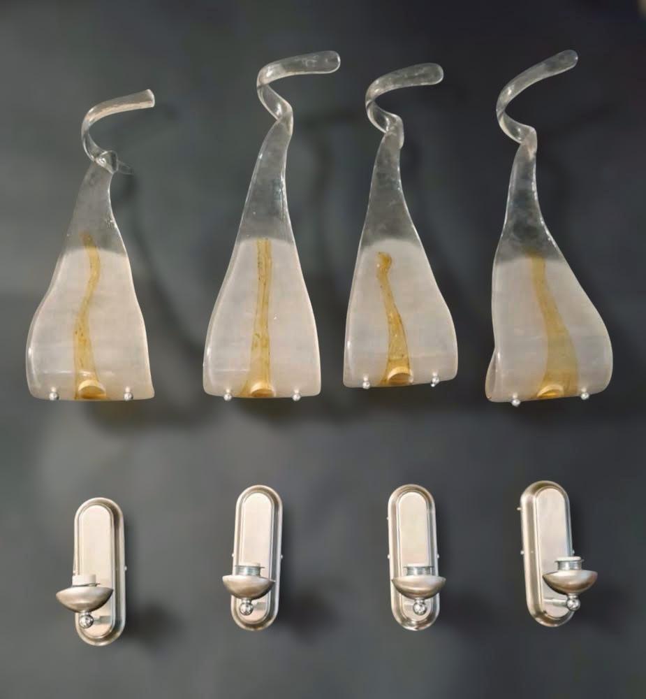 Teardrop Murano Sconce by Mazzega, 4 Available For Sale 3