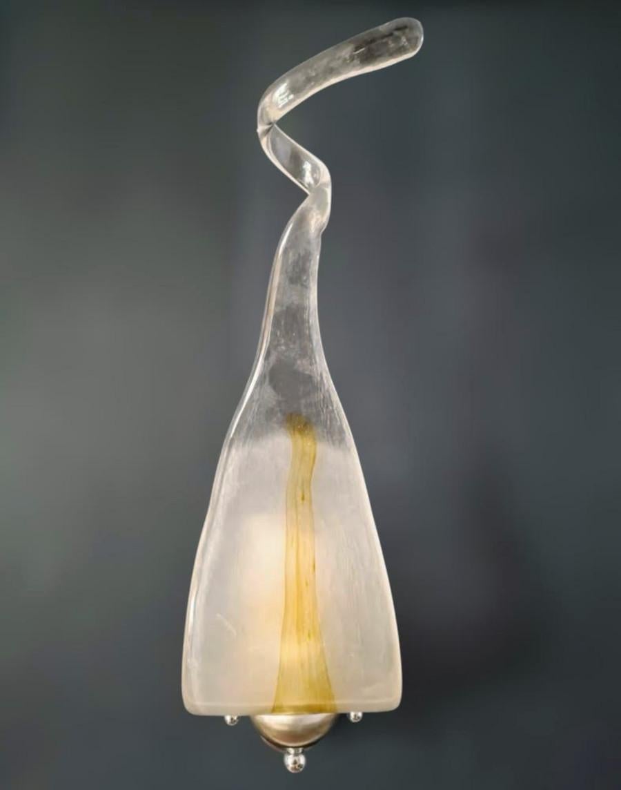 Italian Teardrop Murano Sconce by Mazzega, 4 Available For Sale