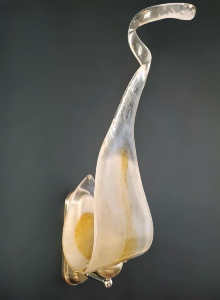 Metal Teardrop Murano Sconce by Mazzega, 4 Available For Sale