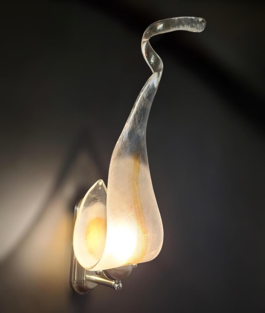 Teardrop Murano Sconce by Mazzega, 4 Available For Sale 1