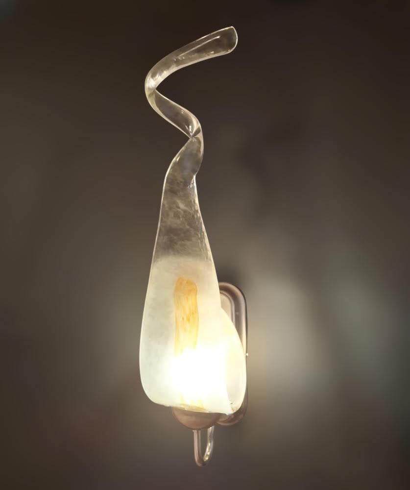 Metal Teardrop Murano Sconce by Mazzega, 5 Available For Sale