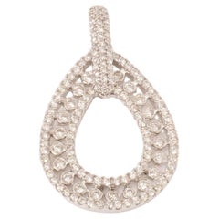 Teardrop Natural Diamond Stackable Pendant in 14k Solid Gold (Certified)