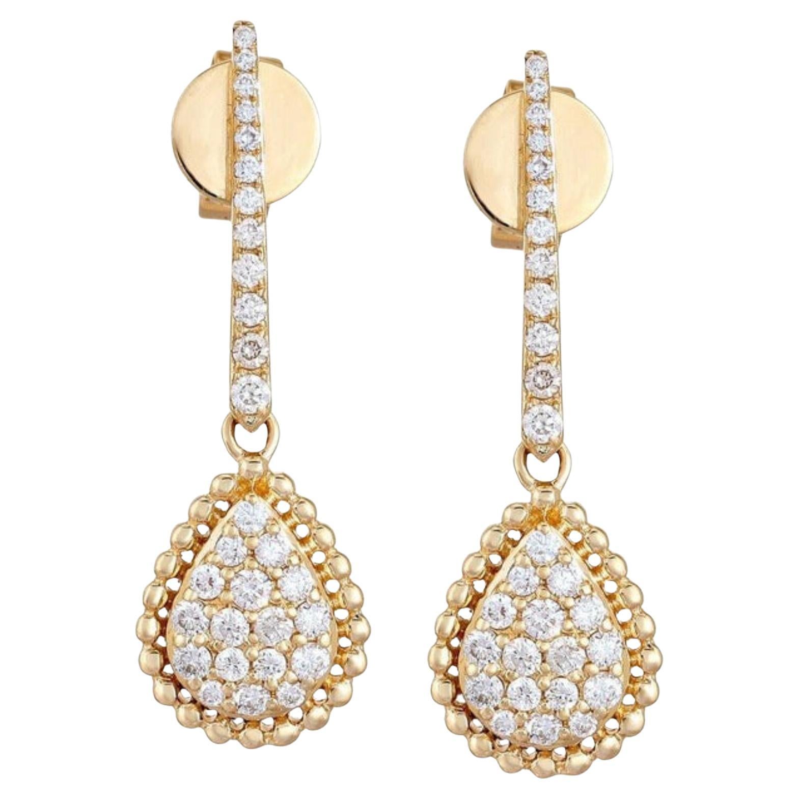 0.46ct Diamond 14K Yellow Gold Drop Earrings