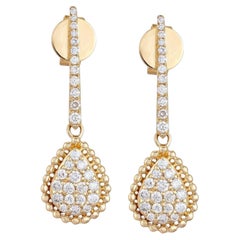 0.46ct Diamond 14K Yellow Gold Drop Earrings