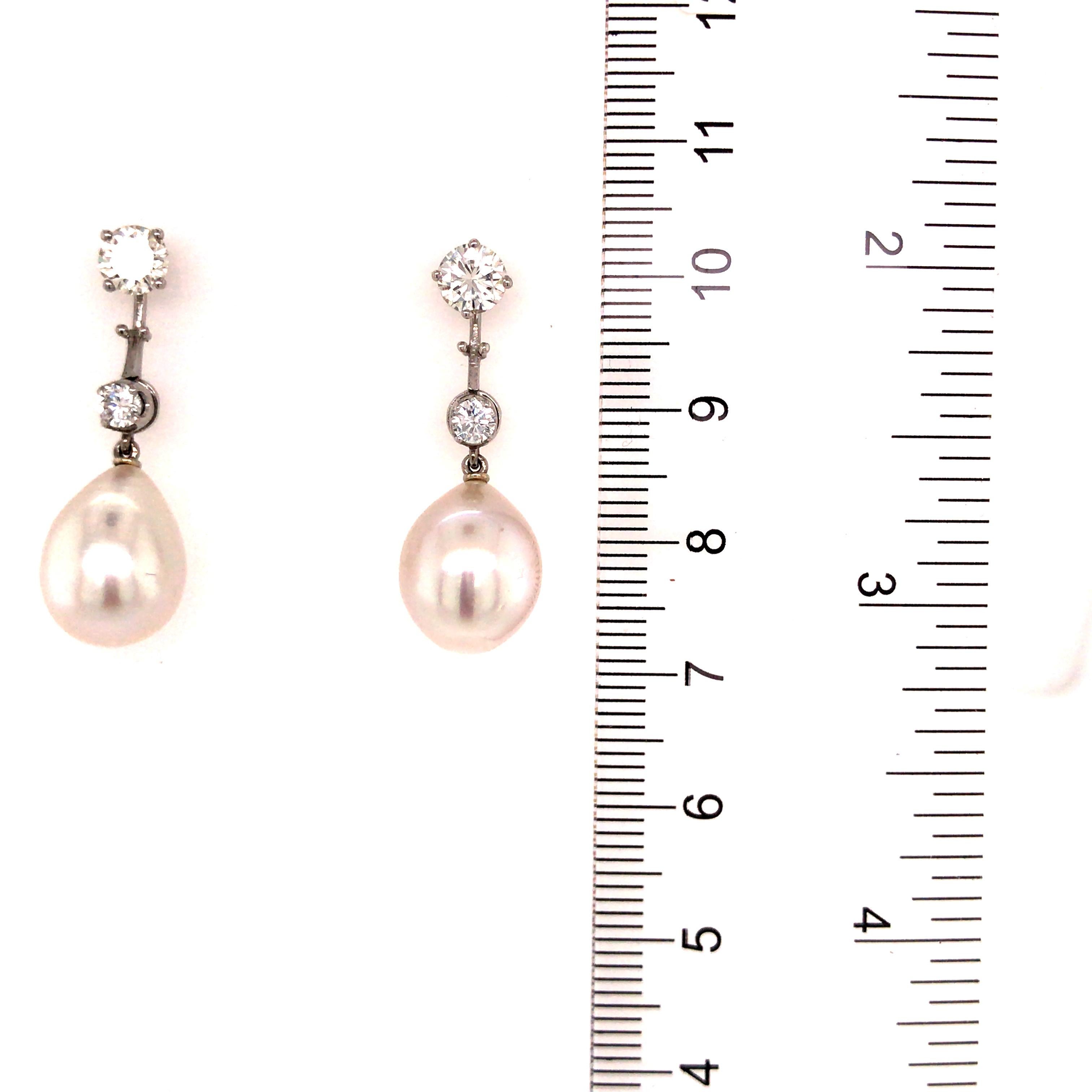 diamond stud with pearl drop earrings