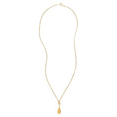 Teardrop Pendant, 18 Carat Gold Plated Recycled Silver