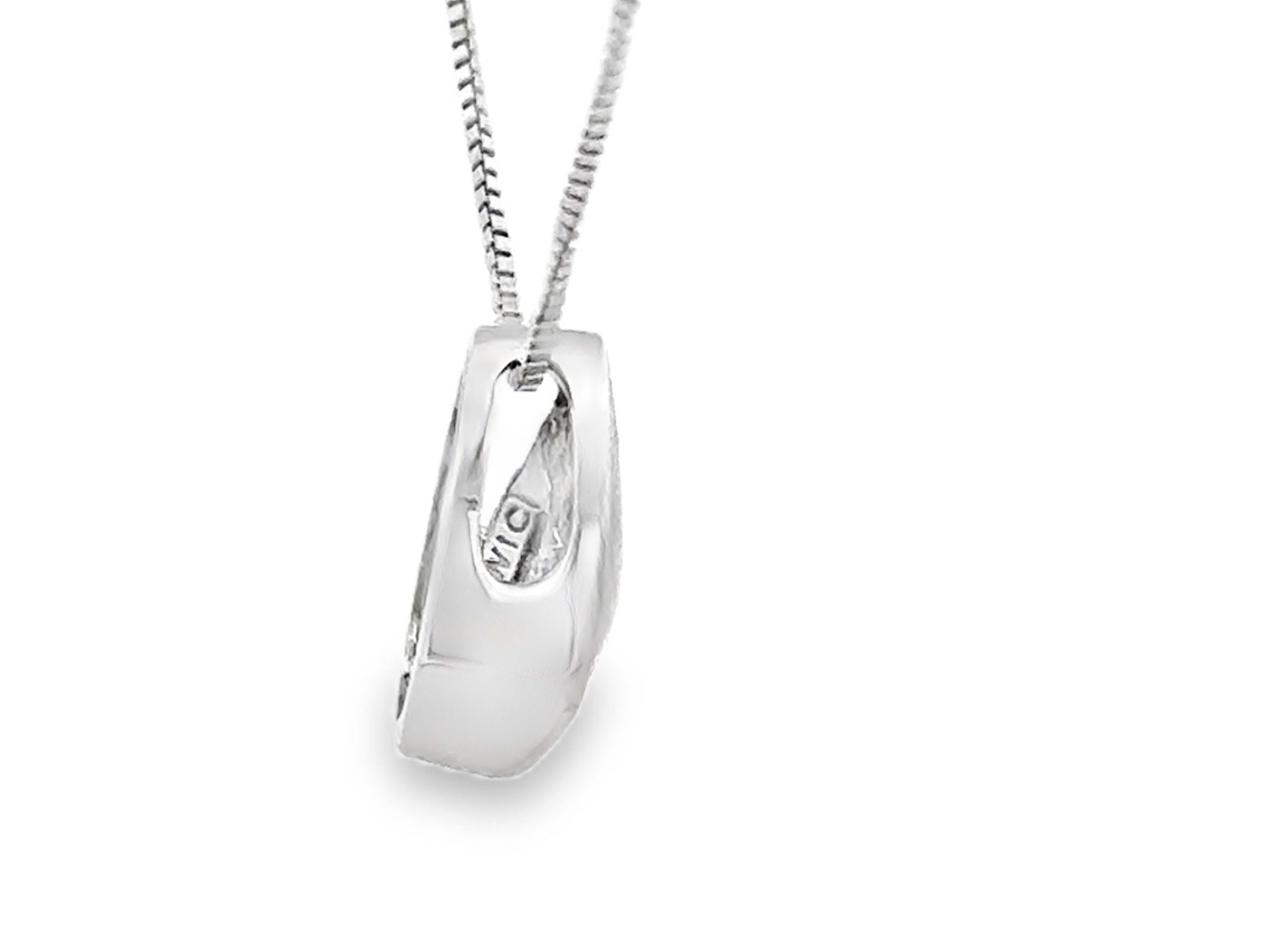 Collana di diamanti solitari a goccia in oro bianco 14K In condizioni ottime in vendita a Honolulu, HI