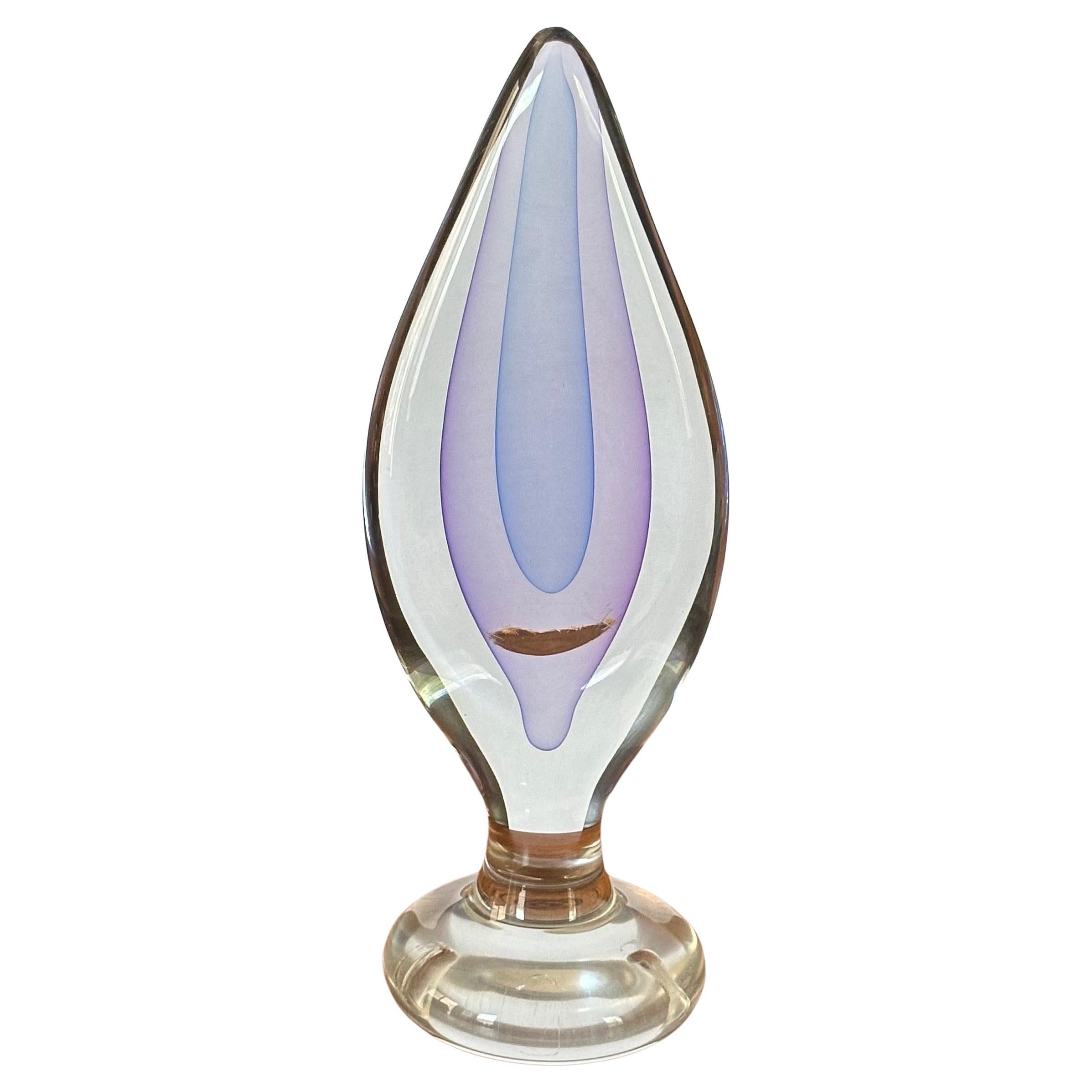 Mid-Century moderno Teardrop Sommerso Art  Scultura in vetro di Murano in vendita