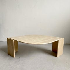 Teardrop Travertine Coffee Table in Style of Roche Bobois