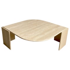 Teardrop Travertine Coffee Table in Style of Roche Bobois