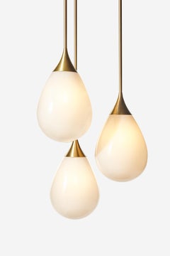 Konekt Large Teardrop Pendant 3 Cluster in Satin Brass