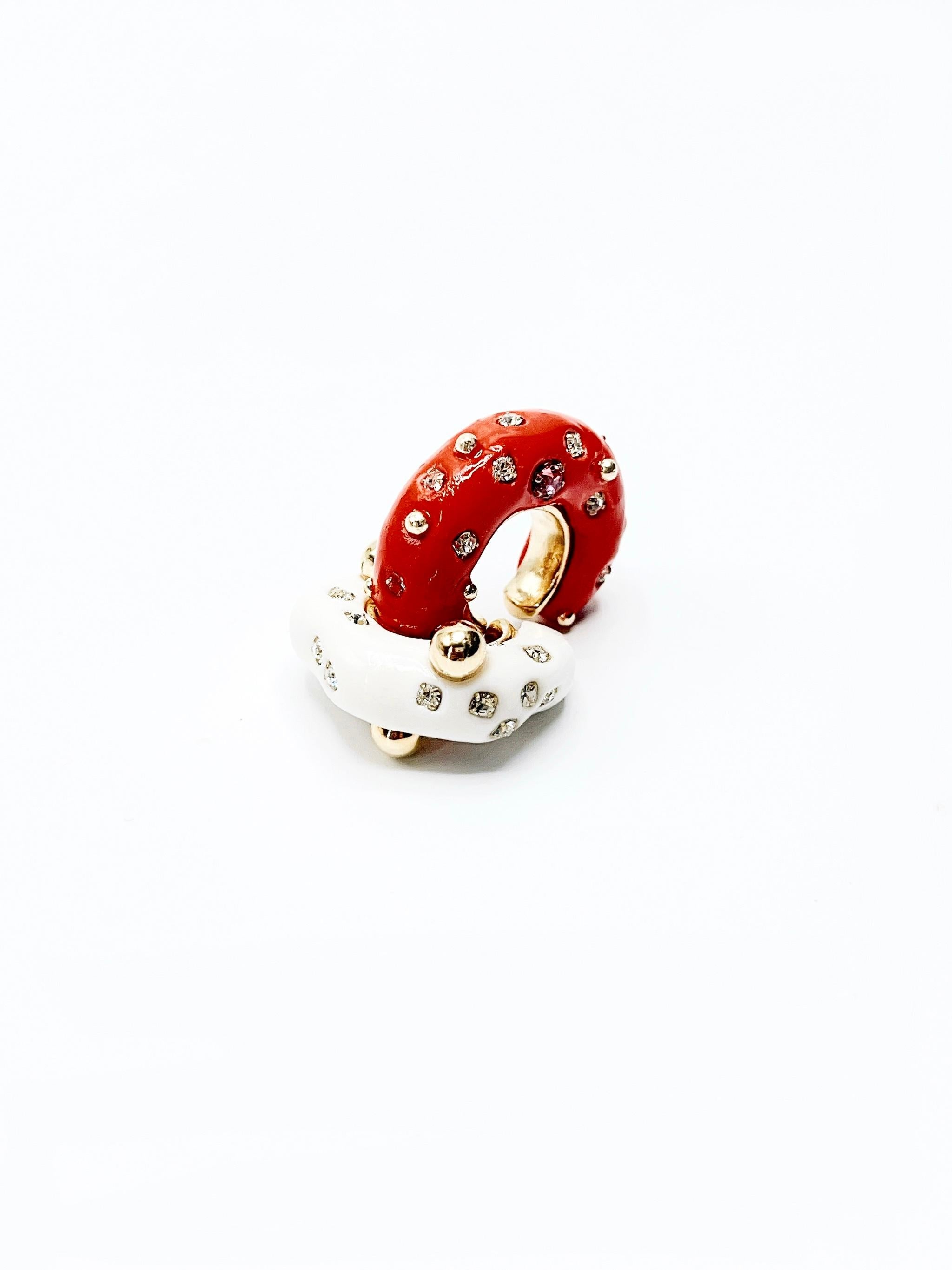 TEARDROPS in a Diary, No. 4_In Red_Hand crafted Ear cuff In New Condition For Sale In Brooklyn, NY
