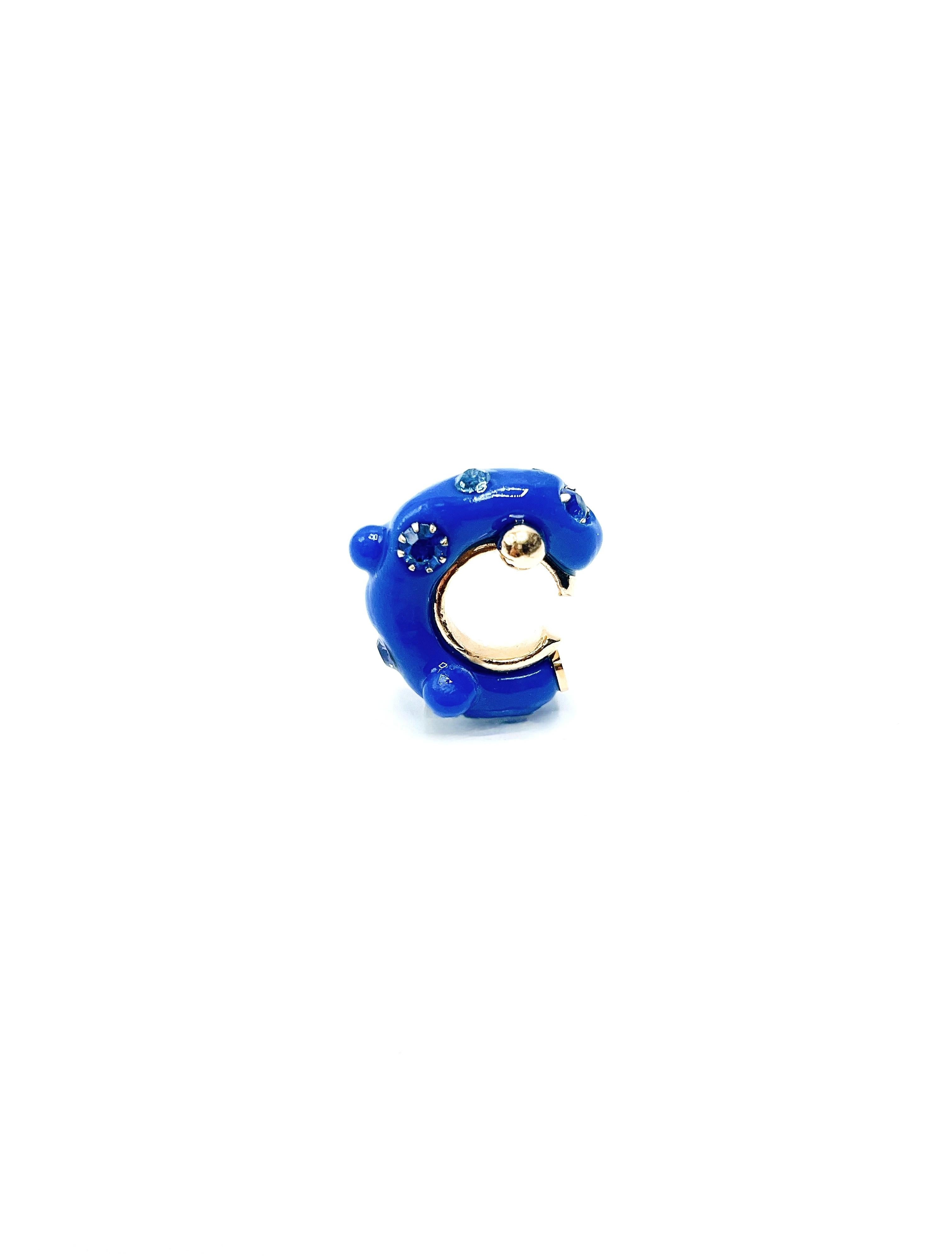 TEARDROPS in a Diary, No. 5_So Blue_Hand crafted ear cuff In New Condition For Sale In Brooklyn, NY