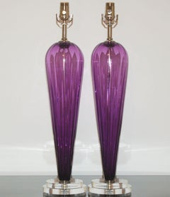 Teardrops of Violet Glass Handblown by Joe Cariati