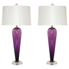 Teardrops of Violet Glass Handblown by Joe Cariati