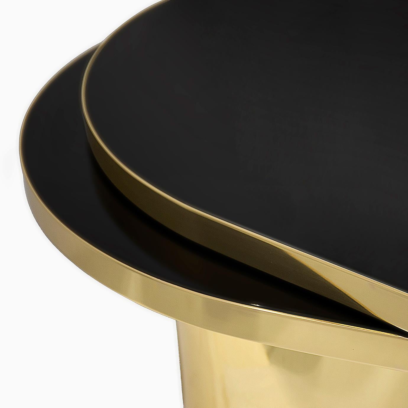 Portuguese Tears Polished Brass Coffee Table For Sale