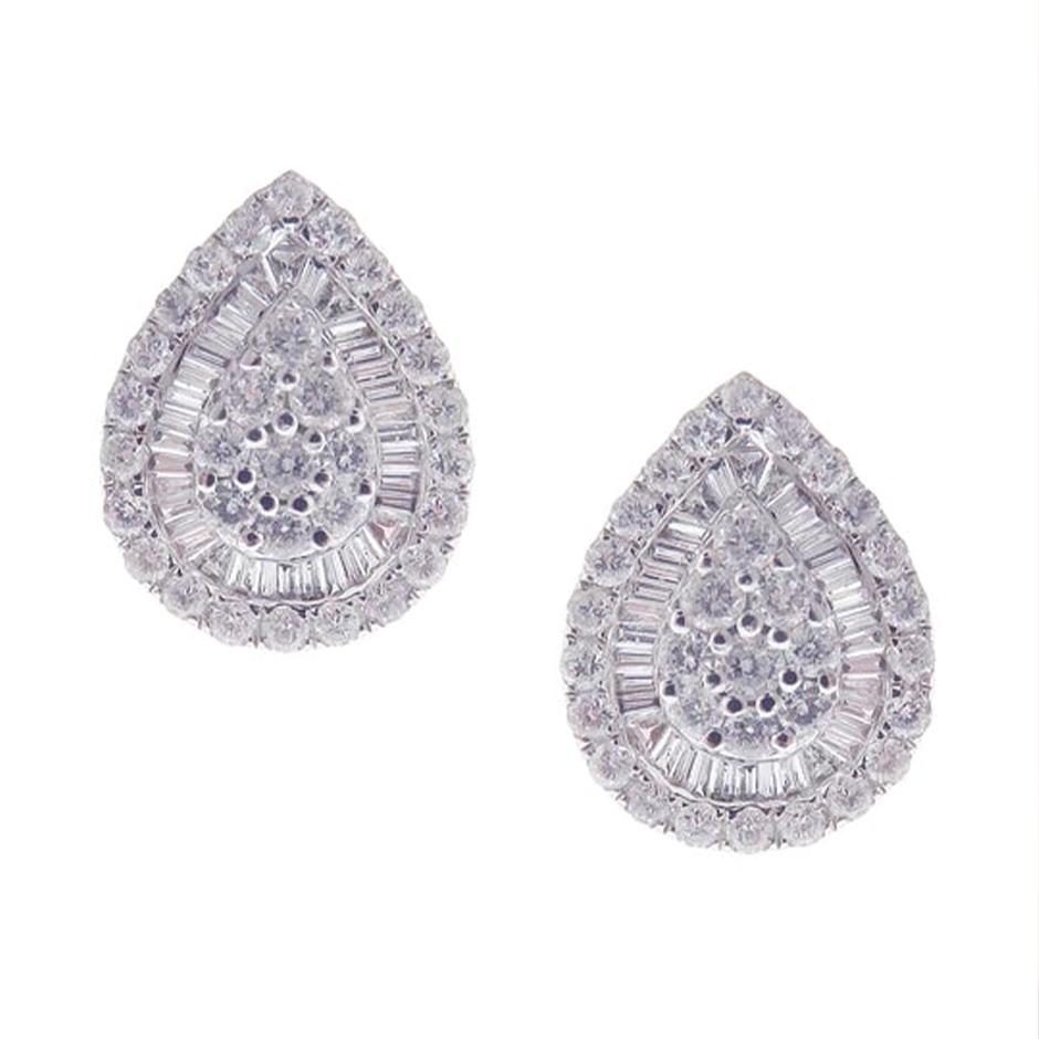 Modern Tears of Goddess Diamond Pave Earrings For Sale