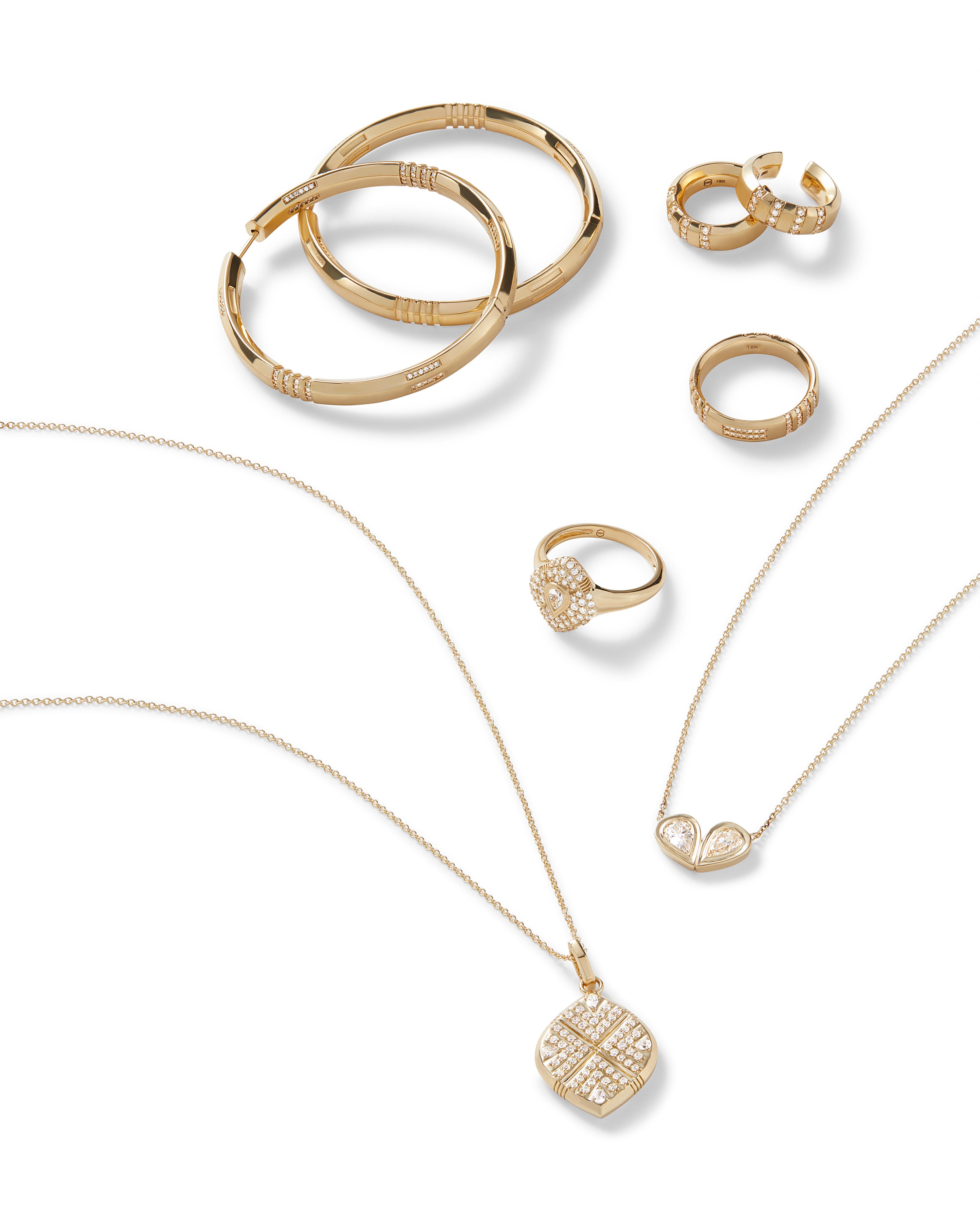 Artist Heart The Stones by Halle Millien Tears of Joy Diamond 18K Gold Necklace For Sale