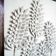 Teasel a Piece of 3D Sculptural White Leather Wall Art