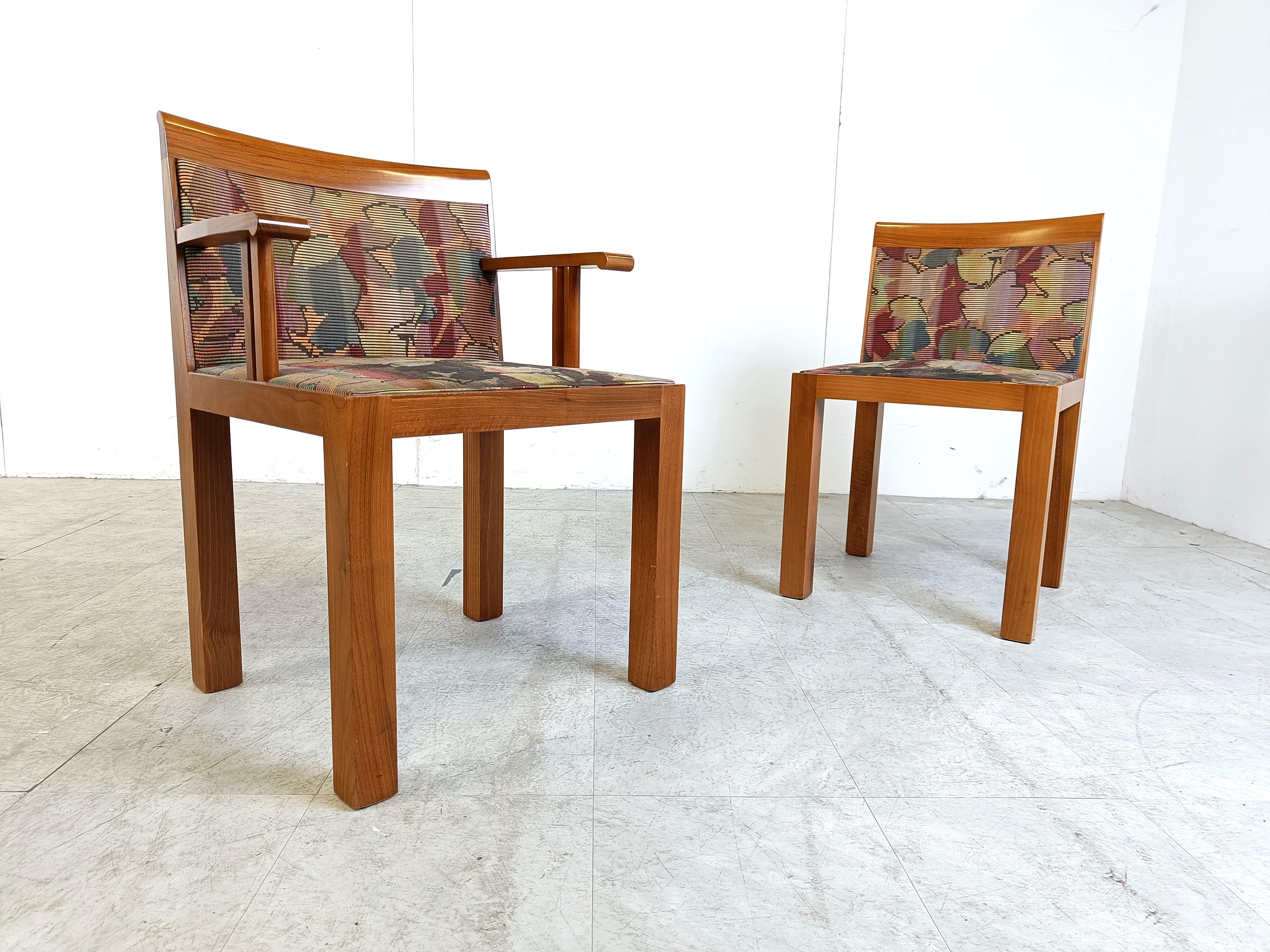 Fabric Teatro Chairs by Aldo Rossi and Luca Meda for Molteni, 1980s, Set of 8