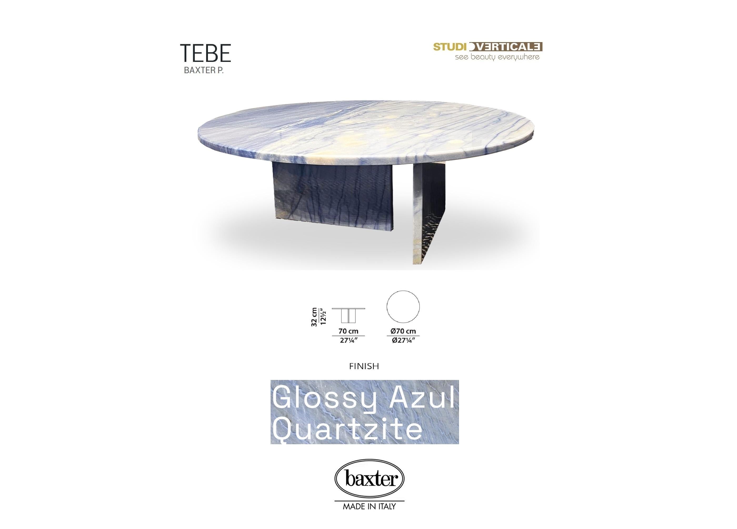 Tebe Coffee Table in Glossy Azul Quartzite by Baxter (Stein) im Angebot