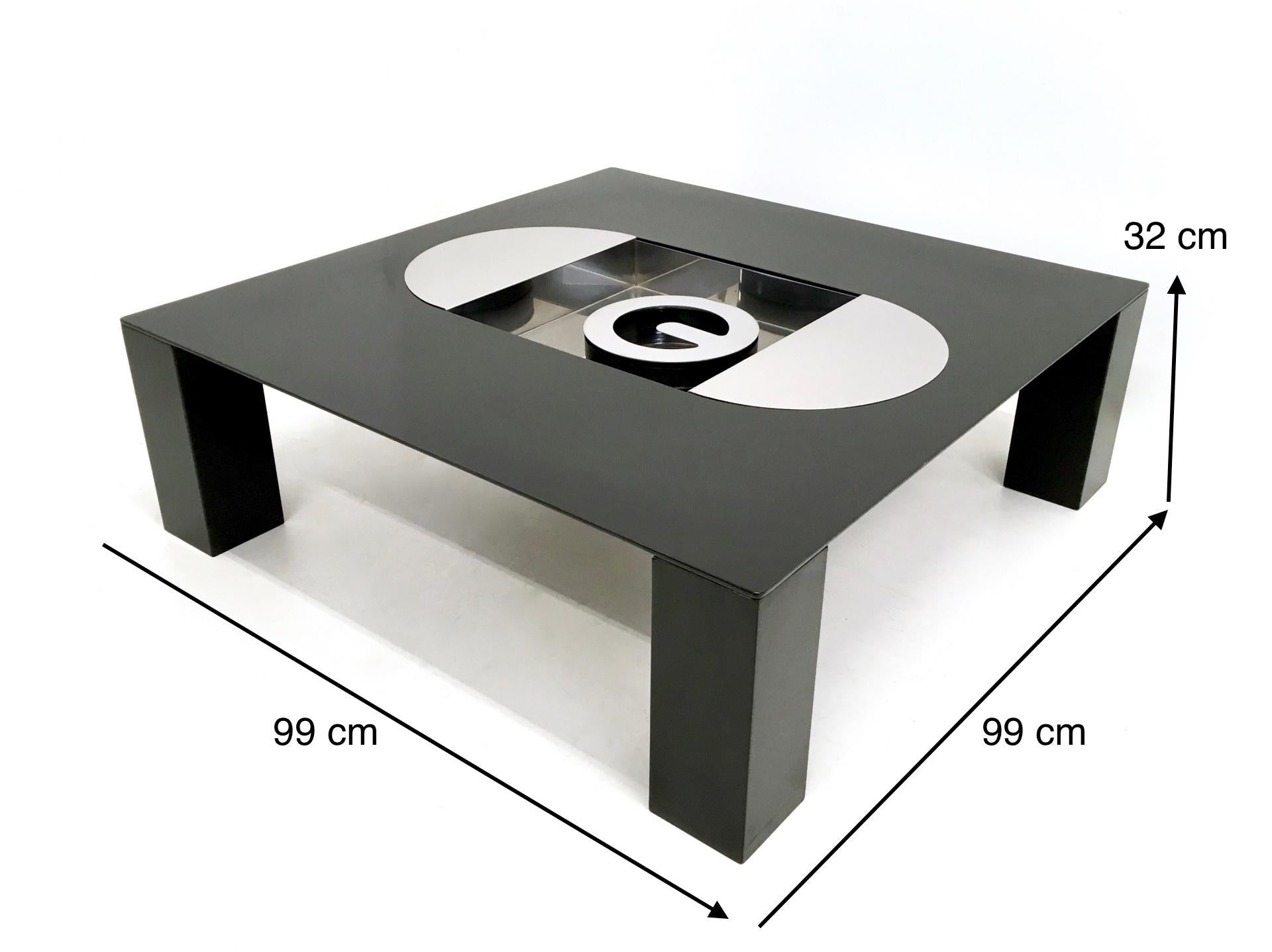 Tebe Coffee Table with Ashray by Giovanni Offredi Produced by Saporiti, 1970s 2
