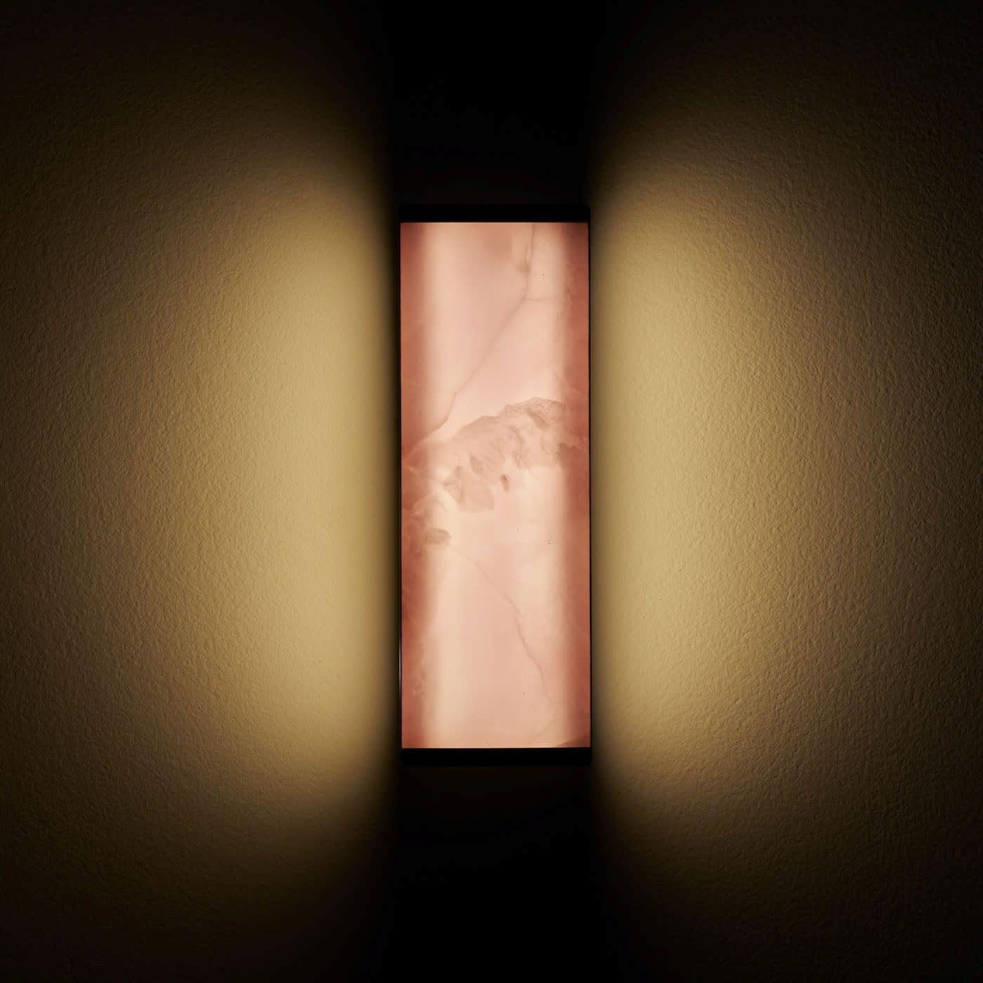 Italian Tech Short with Pink Onyx Wall Sconce For Sale