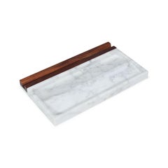Tech Tray - Office tray - Carrara Marble + Walnut