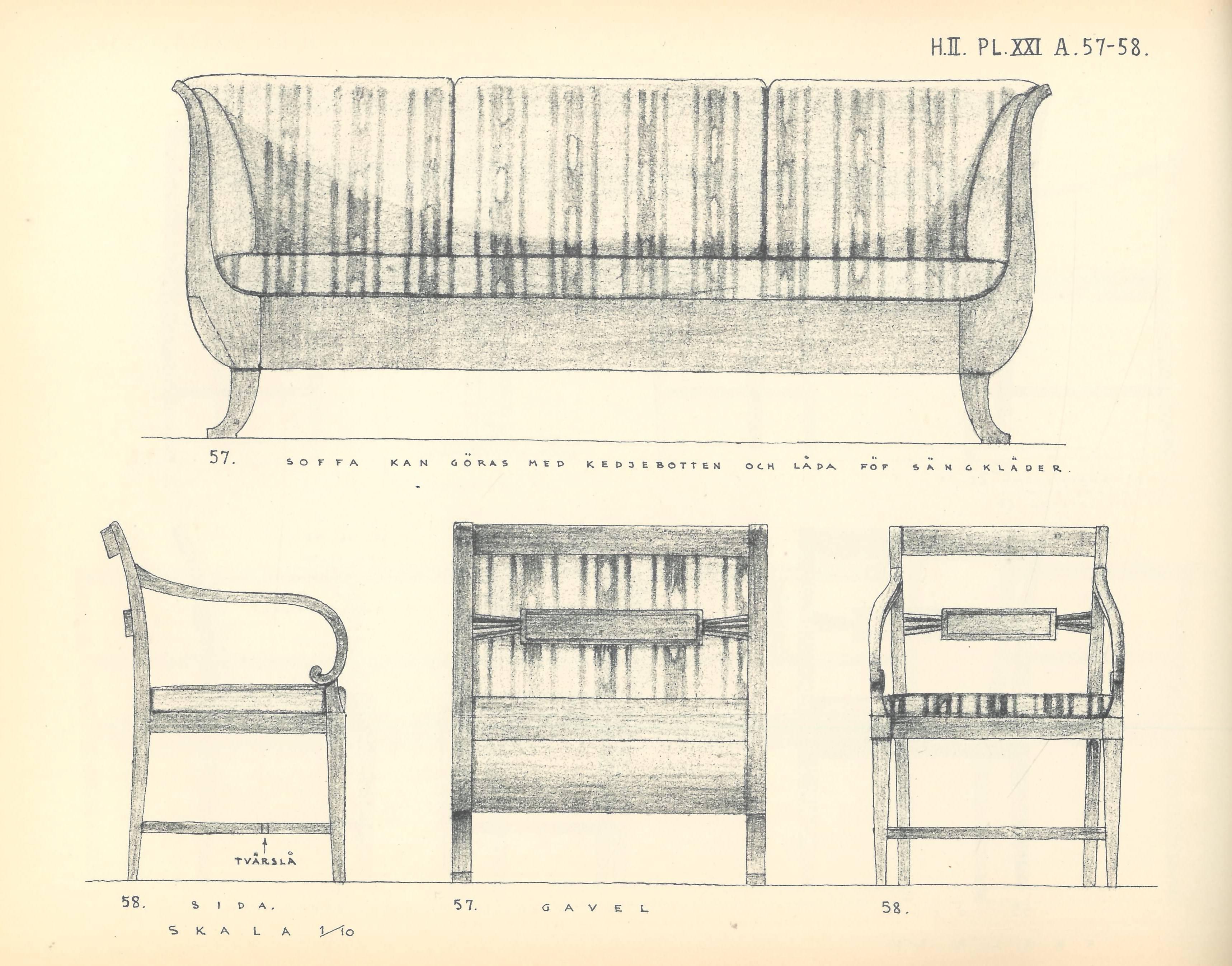 Teckningar Till Enklare Mobeltyper par Carl Malmsten - 2 Volumes (livre) en vente 3