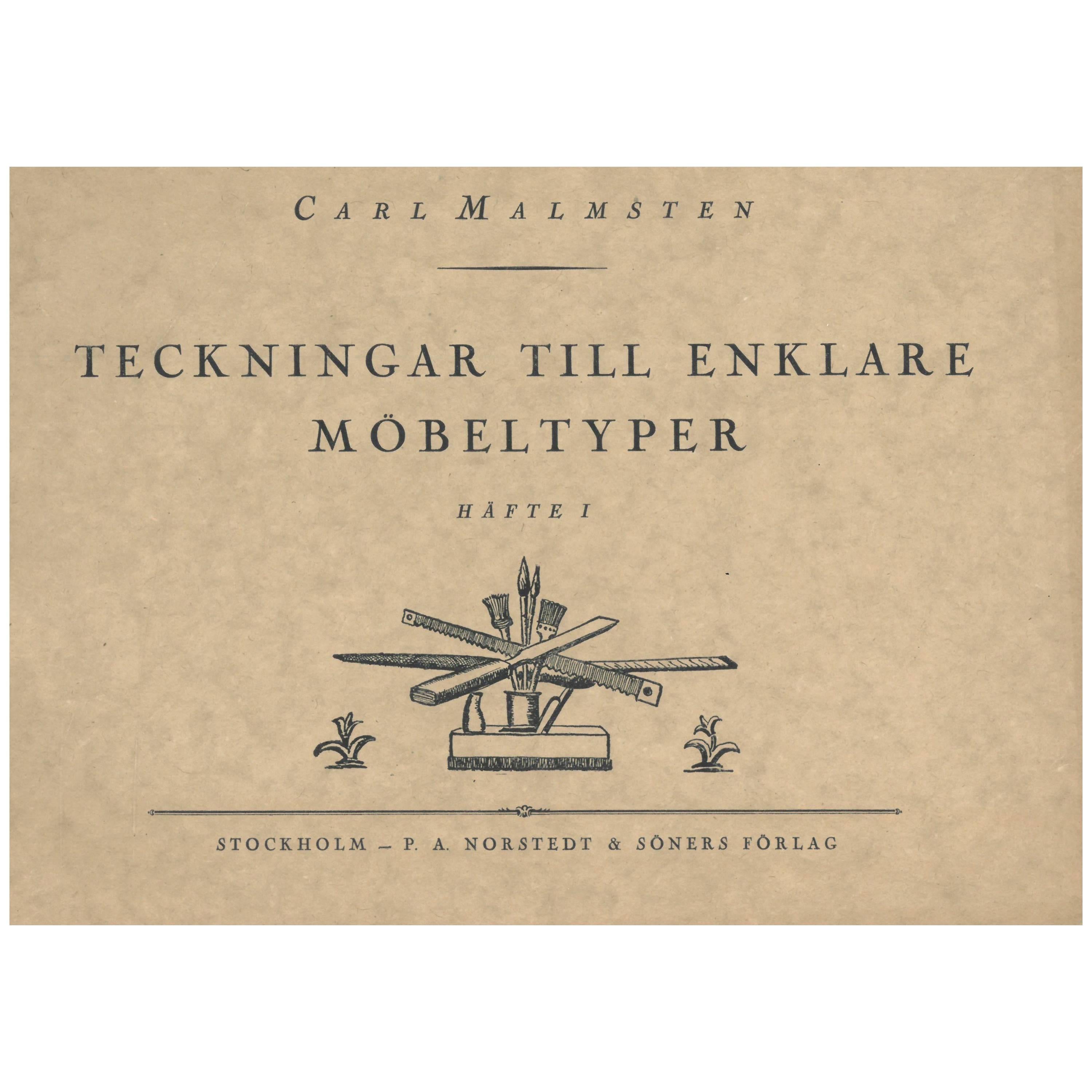 Teckningar Till Enklare Mobeltyper by Carl Malmsten 2 Volumes (Book) For Sale