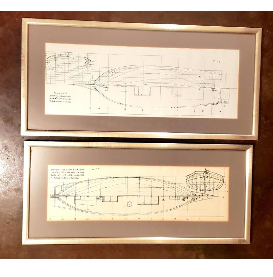 Antique, original nautical blueprint drawings, a pair.
Original, professional frames.
27