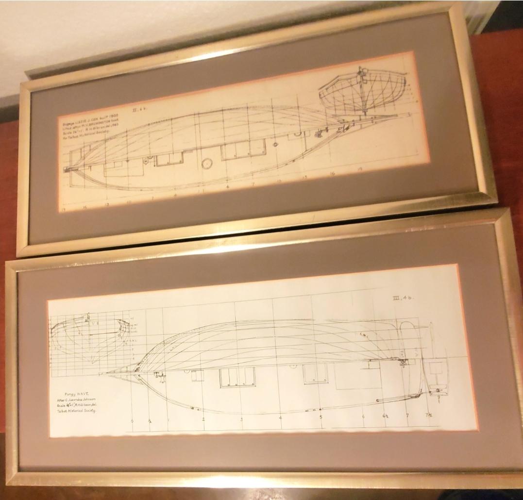 American Classical Technical Nautical Drawings Done by Rh Gibson in 1963 for Talbot Historical Scty For Sale