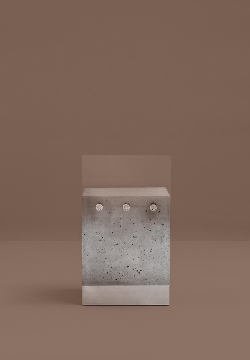 TECHNO Chair in Steel and Plexiglass with a Cement Base by Dimoremilano In New Condition For Sale In Milan, IT