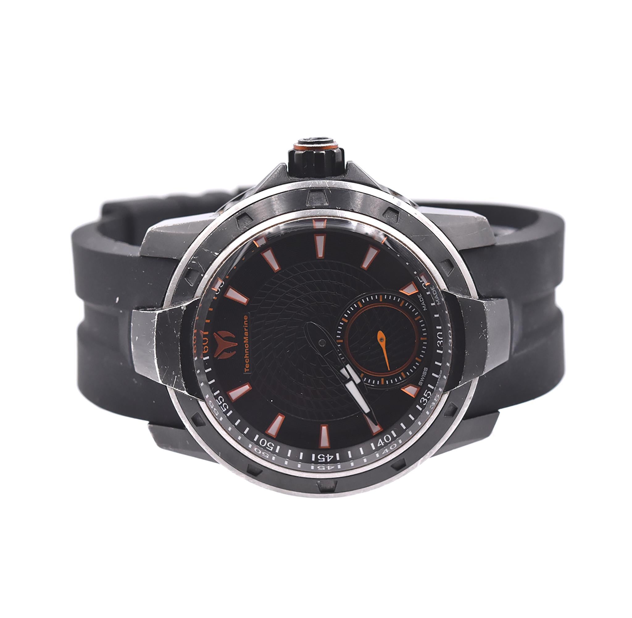 Technomarine Acero inoxidable PVD negro UF6 3 agujas en Excelente estado para la venta en Scottsdale, AZ